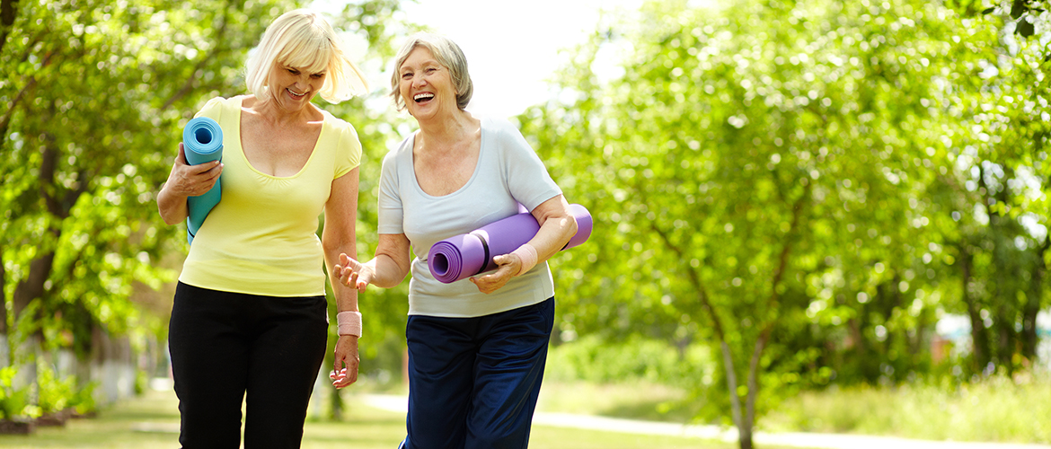 ladies laughing after yoga